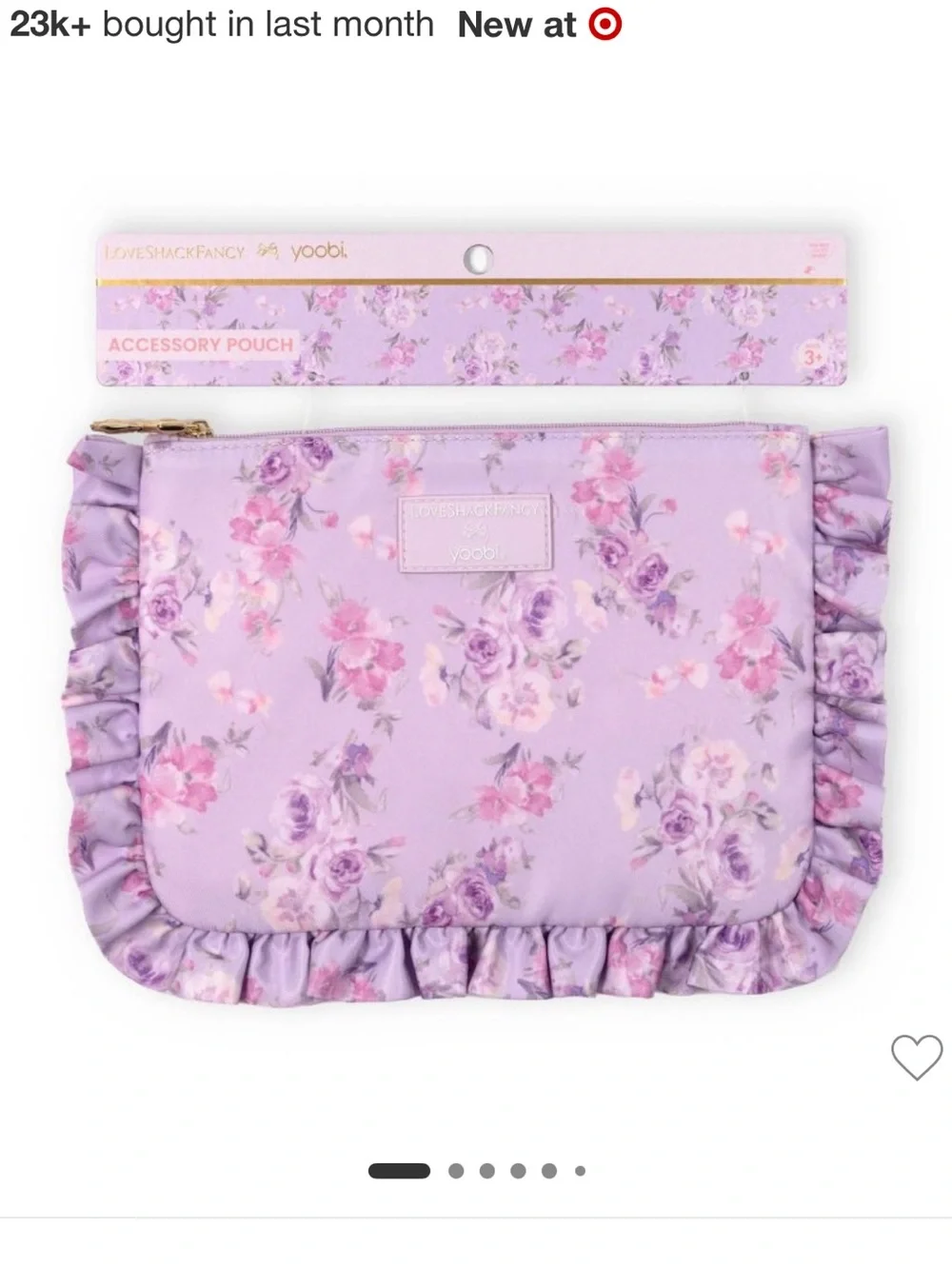LoveShackFancy x Target Lavender Floral Ruffle Pouch!